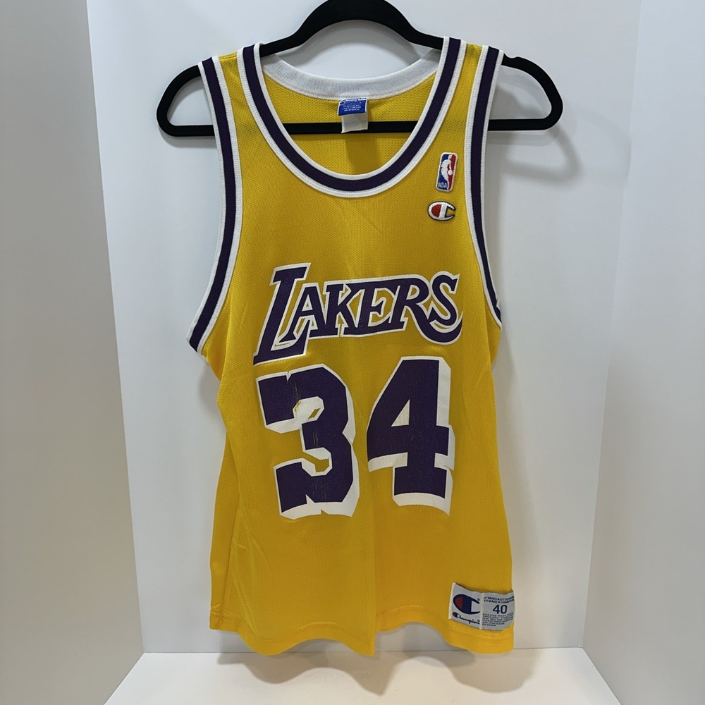 Vintage Shaquille O'Neal Los Angeles Lakers Champion Jersey Size 40 Medium